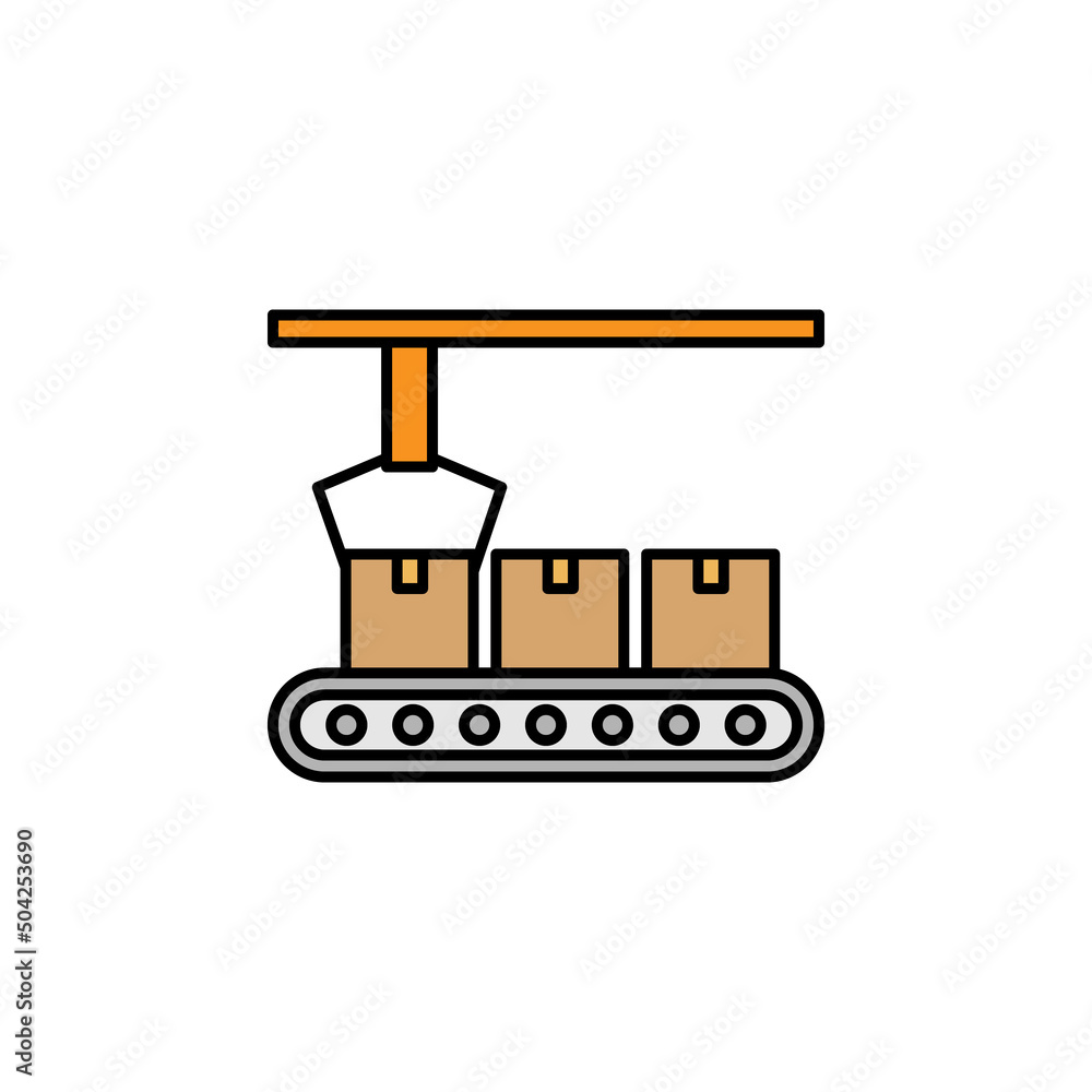 factory machine line illustration icon. Signs and symbols can be used for web, logo, mobile app, UI, UX