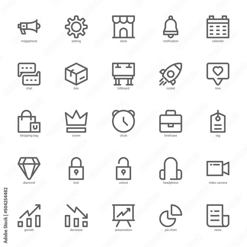 Digital Marketing icon pack for your website design, logo, app, UI. Digital Marketing icon outline design. Vector graphics illustration and editable stroke.