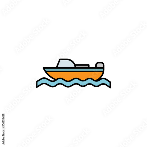 boat line illustration icon. Signs and symbols can be used for web, logo, mobile app, UI, UX