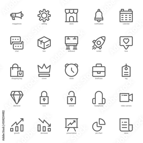 Digital Marketing icon pack for your website design, logo, app, UI. Digital Marketing icon outline design. Vector graphics illustration and editable stroke.