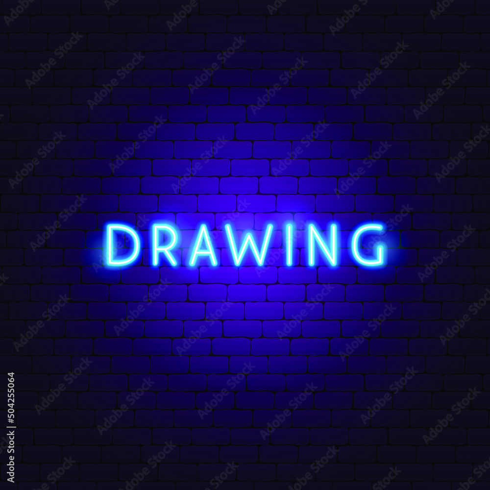 Drawing Neon Text. Vector Illustration of Art Promotion. Drawing Neon Text. Vector Illustration of Art Promotion.