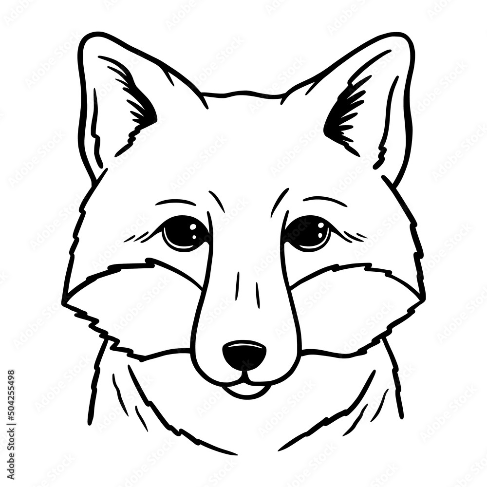 Cute Fox Line Art. Fox sketch vector illustration on white background. Hand-drawn portrait of fox's head. Good for posters, t shirts, postcards. Cute Fox Line Art. Fox sketch vector illustration on white background. Hand-drawn portrait of fox's head. Good for posters, t shirts, postcards.