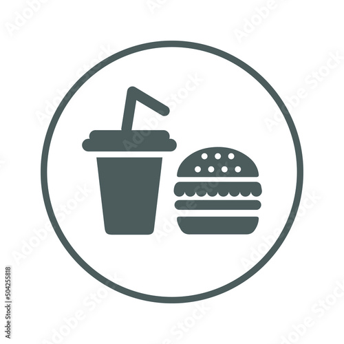 Junk, food icon. Gray vector sketch.