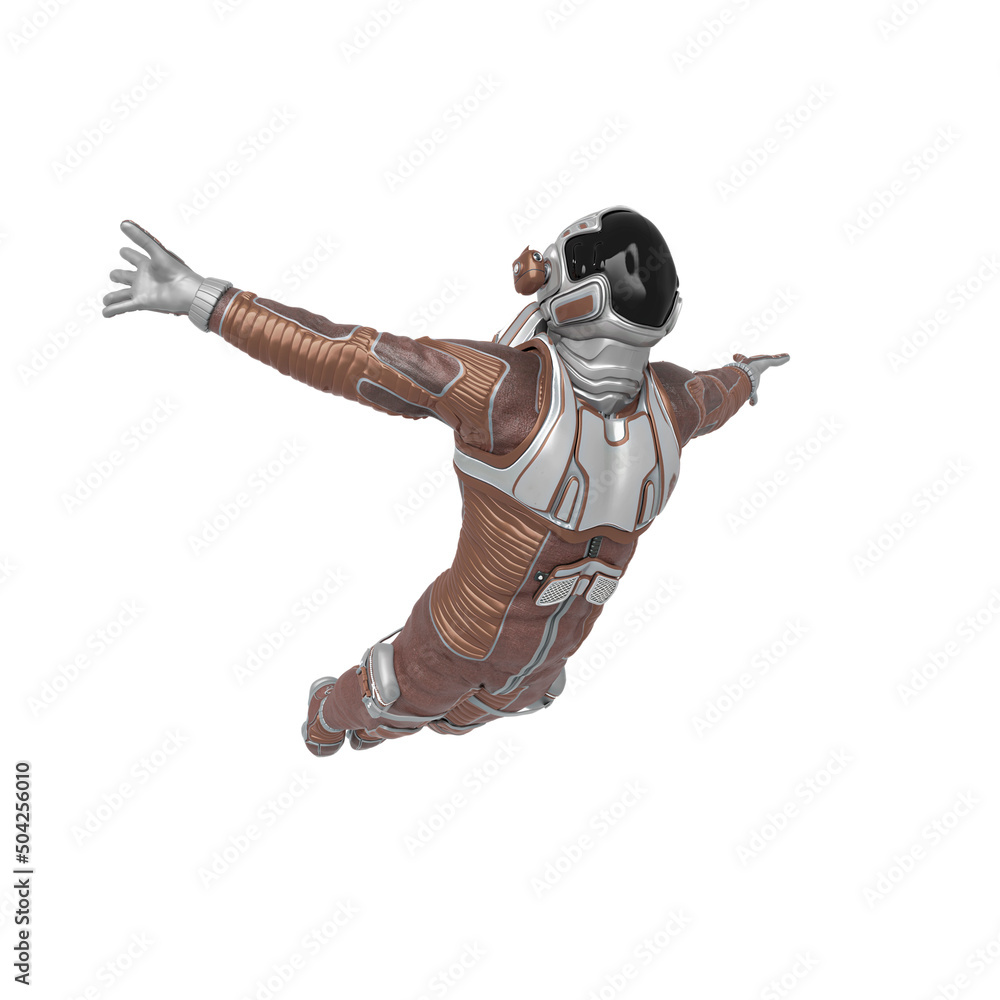 astronaut explorer is falling down