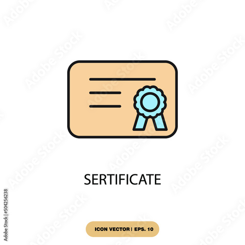 sertificate icons  symbol vector elements for infographic web