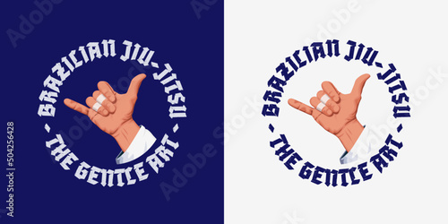 Φωτογραφία Shaka hand Bjj logo badge