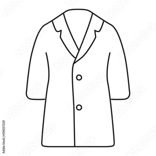 Clothes icon line style.Men jacket lothing.Unisex down jacket.Minimal flat outline vector illustration. Isolated on white background.