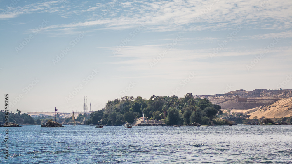 Sailing along the might Nile river, Aswan, Egypt. Sailing along the might Nile river, Aswan, Egypt.