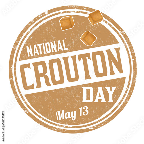 National crouton day grunge rubber stamp