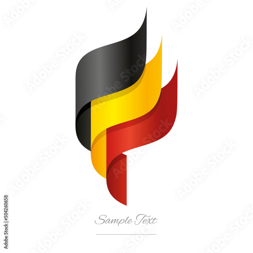 Belgium abstract 3D wavy flag blue yellow modern Belgian ribbon torch flame strip logo icon vector