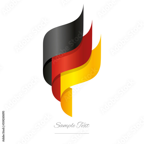 Germany abstract 3D wavy flag black red yellow modern German ribbon torch flame strip logo icon vector