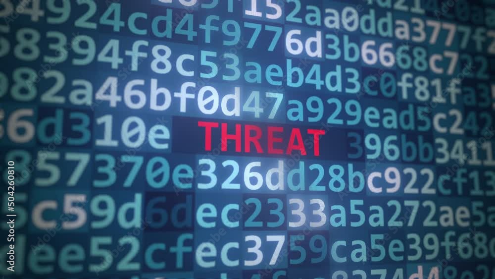 THREAT text and source code on the computer monitor THREAT text and source code on the computer monitor