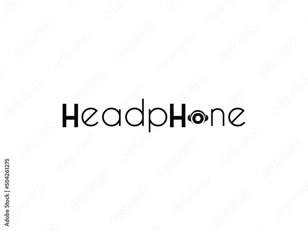 Headphone letter wordmark logo vector design file eps 10