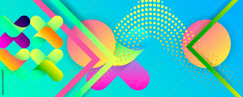 Bright background template summer juicy colors background with geometric elements, lines and dots Bright background template summer juicy colors background with geometric elements, lines and dots