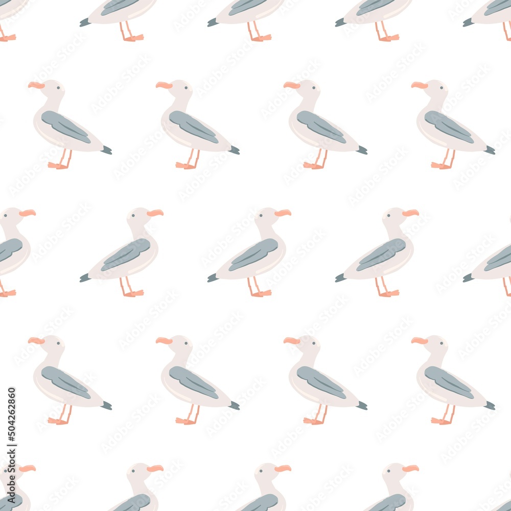 Obraz premium Seagull pattern. Marine theme. Pattern for textiles, fabrics, wallpapers.