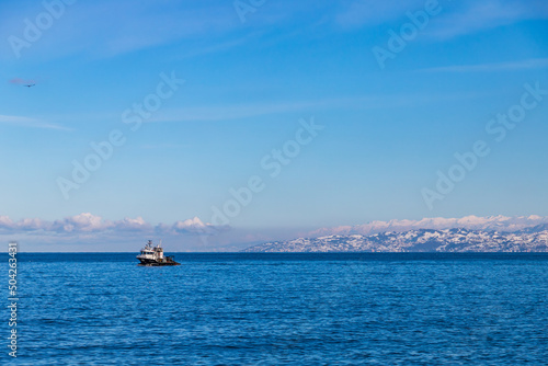 Arakli, Trabzon, fishing boat enters the harbor