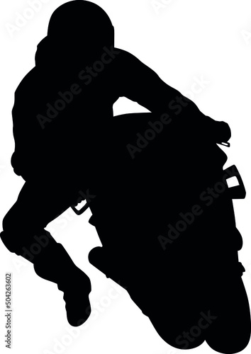 In the Drift on the brake Superbike racing motorcycle, Motorcycle cyclist, MotoGP Bike, British Superbike, Isle of Man TT, Moto2 motorcycle with the racer. silhouette