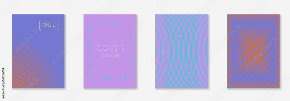 Abstract shapes cover and template with line geometric elements.