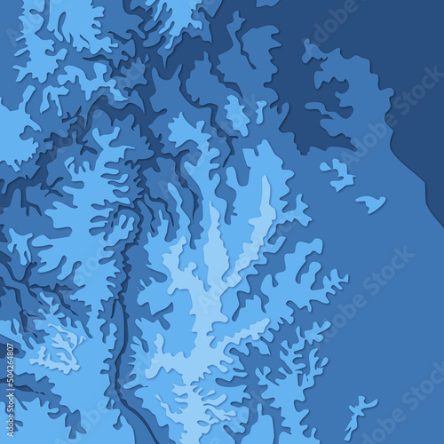 Topo map in blue white