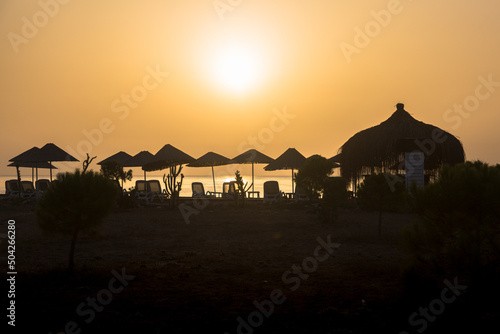 Cirali beach on a sunset, the Mediterranean coast of south-west Turkey, Antalya Province