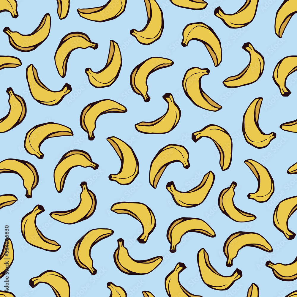 Vector Banana Seamless Scatter Repeat Pattern Background Vector Banana Seamless Scatter Repeat Pattern Background