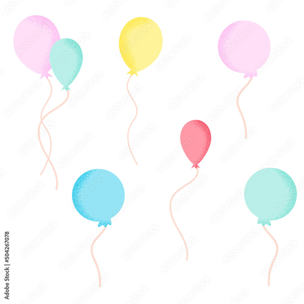 balloons cute colourful set