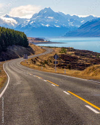 A clear Winter's day in Aoraki Mount Cook National Park, New Zealand