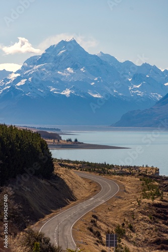 A clear Winter's day in Aoraki Mount Cook National Park, New Zealand