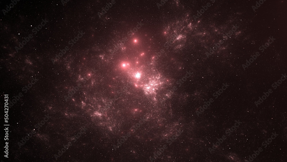 space galaxy background with red stars and nebula