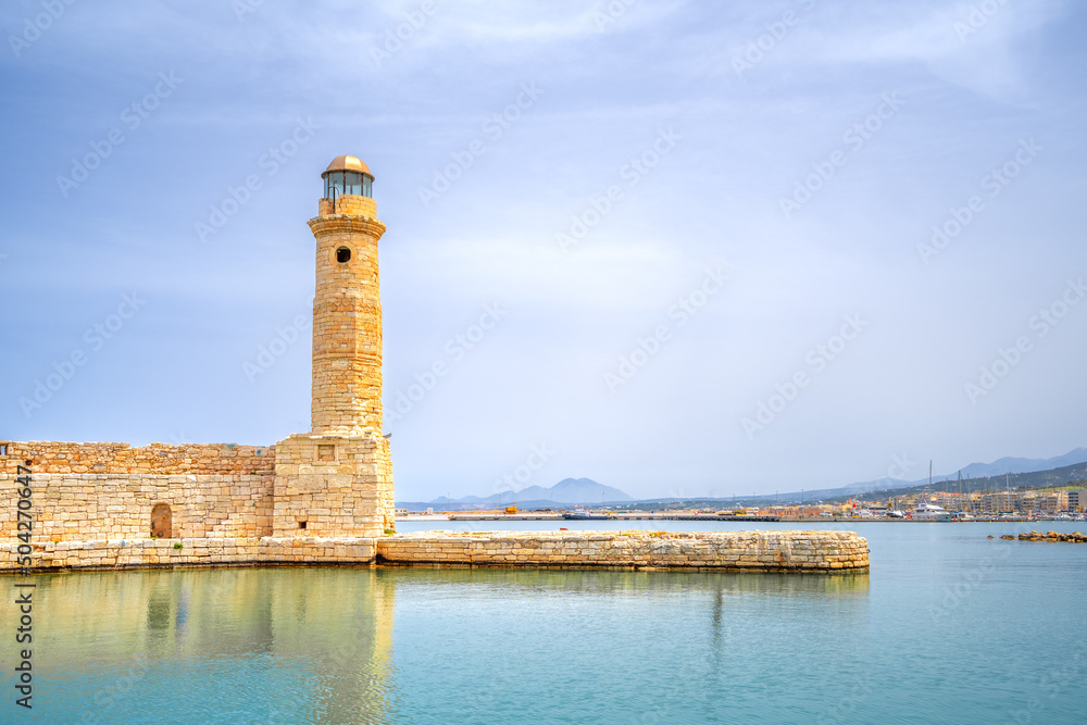 Leuchtturm, Venezianischer Hafen, Rethymno, Kreta, Griechenland 