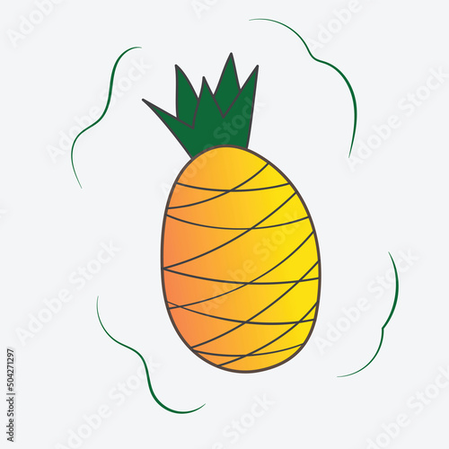 Fruit pineapple colorful icon