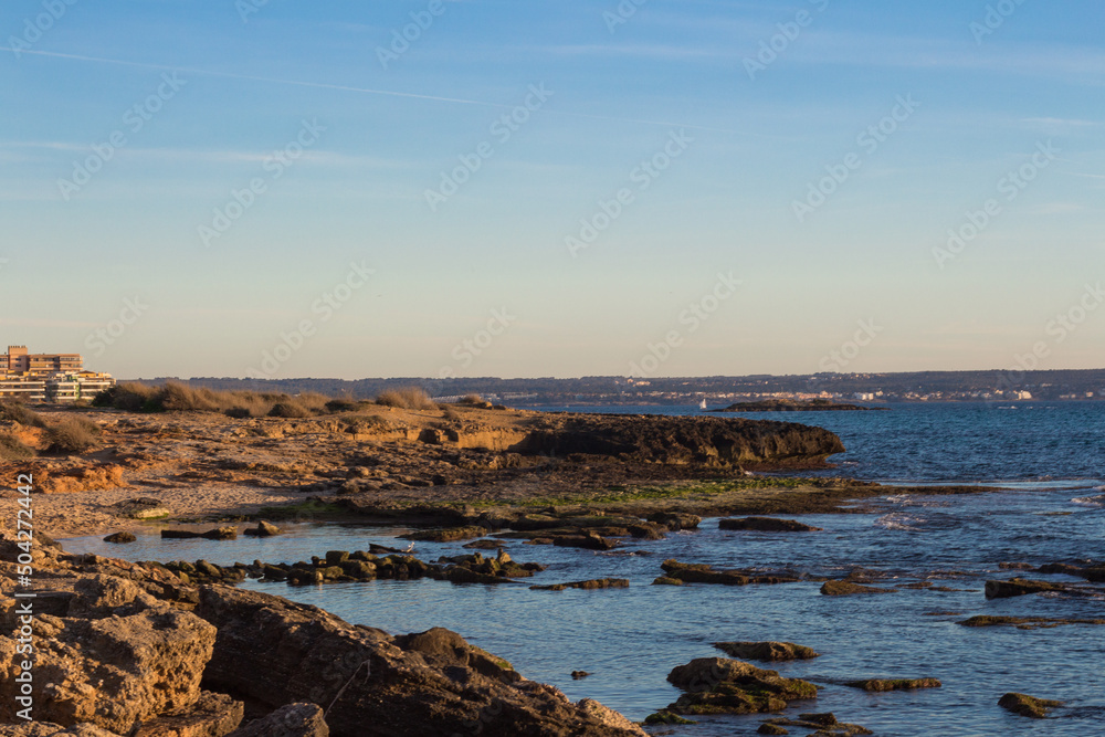 The coast in Palma de Majorca near Coll den Rabassa The coast in Palma de Majorca near Coll den Rabassa