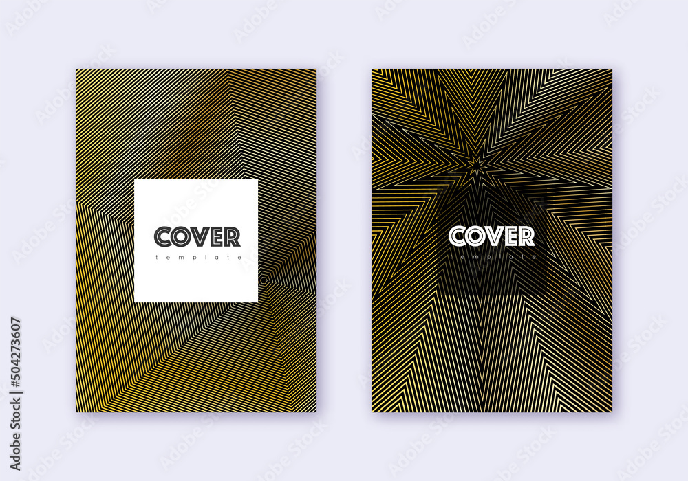 Hipster cover design template set. Gold abstract l Hipster cover design template set. Gold abstract l