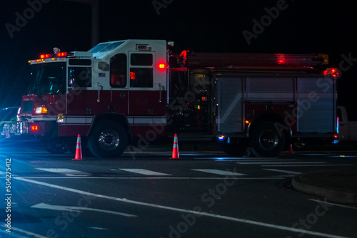 Kent, Washington / United States - January 25 2019: Fire Truck