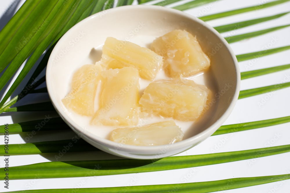 Tapioca in syrup with cocont milk Tapioca in syrup with cocont milk