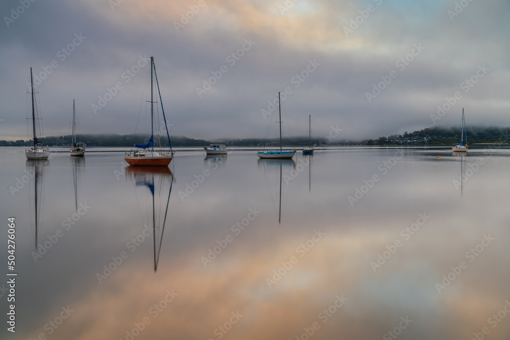 Boats in the fog