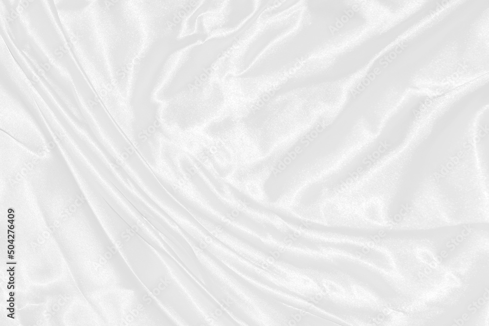 Obraz premium Texture, background, pattern. White cloth background abstract with soft waves, great for dresses or suits, where transparency and flow are required