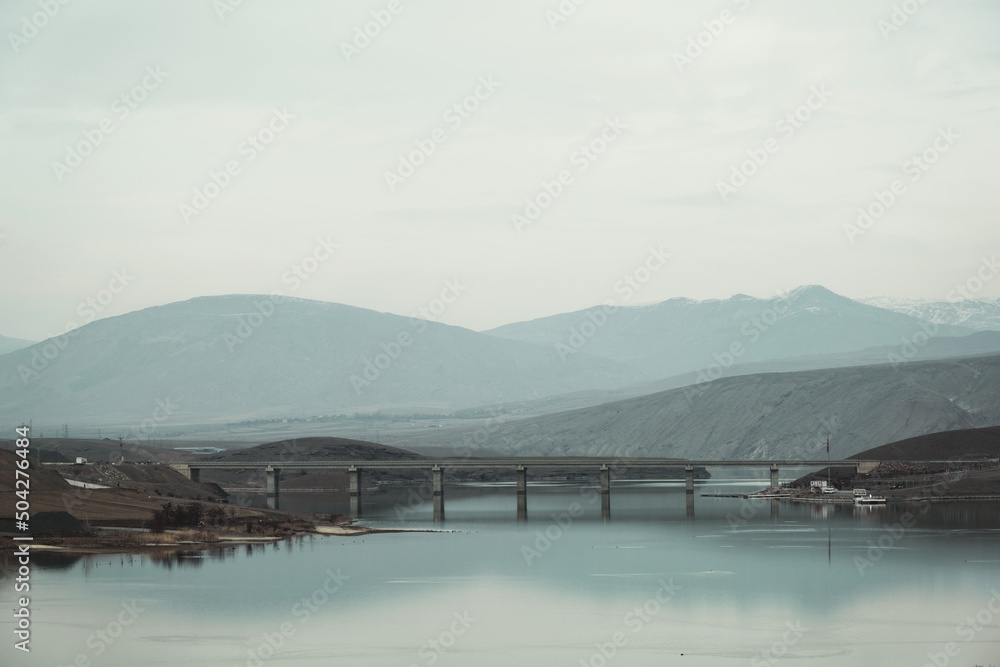 Landscape view of Euphrates and peaks