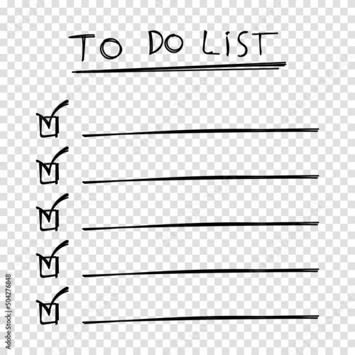 To do list icon with hand drawn text. Checklist  task list. Vector illustration