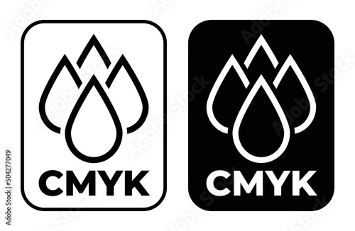 CMYK information sign set. Vector illustration. 