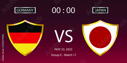 Soccer world cup 2022. Germany vs Japan group stage match 11. Vector illustration. eps 10 photo