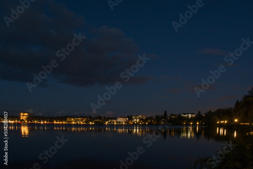 Light shadow over lake from Olympia, Washington State capital