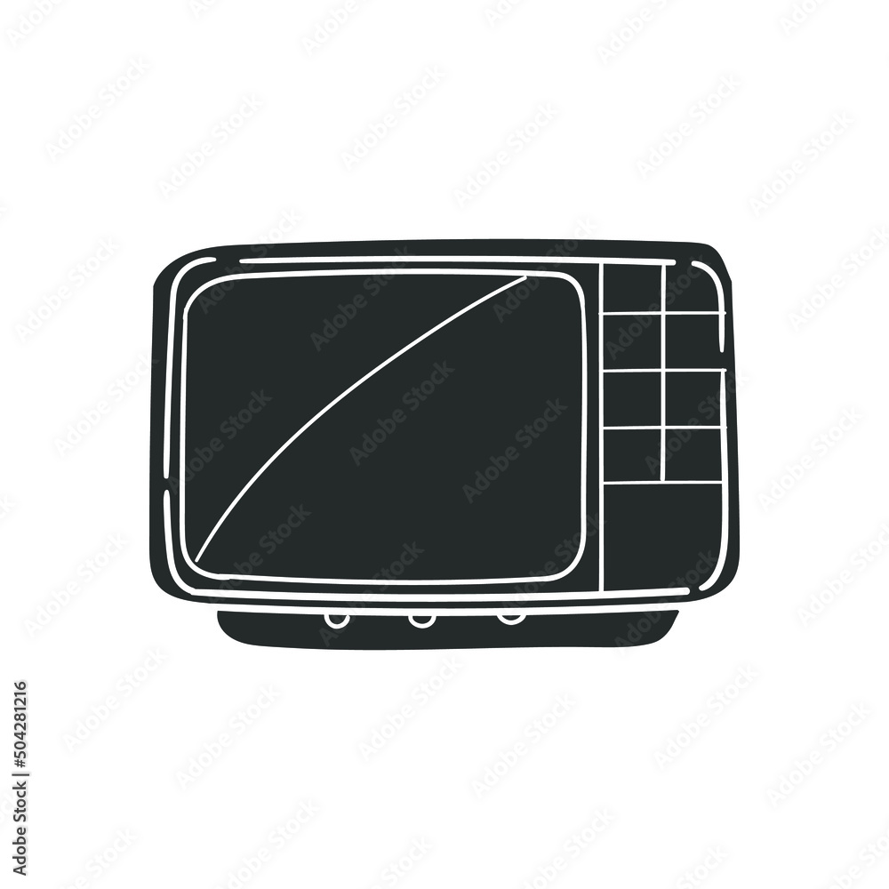 Retro TV Icon Silhouette Illustration. Television Vector Graphic Pictogram Symbol Clip Art. Doodle Sketch Black Sign. Retro TV Icon Silhouette Illustration. Television Vector Graphic Pictogram Symbol Clip Art. Doodle Sketch Black Sign.