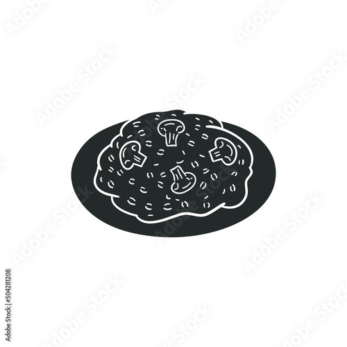 Risotto Icon Silhouette Illustration. Italian Food Vector Graphic Pictogram Symbol Clip Art. Doodle Sketch Black Sign.