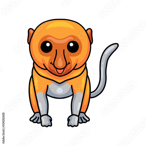 Cute little proboscis monkey cartoon