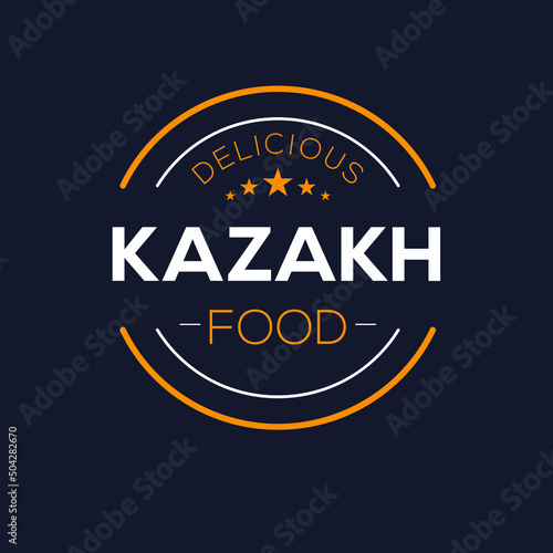Creative (Kazakh food) logo, sticker, badge, label, vector illustration.