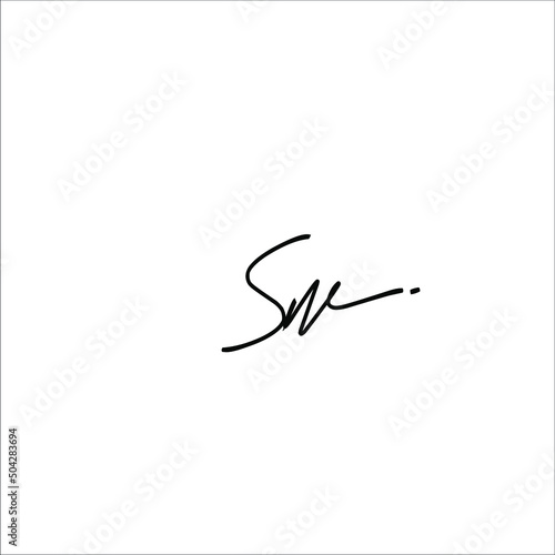Sn signature Initial Handwriting Logo Vector