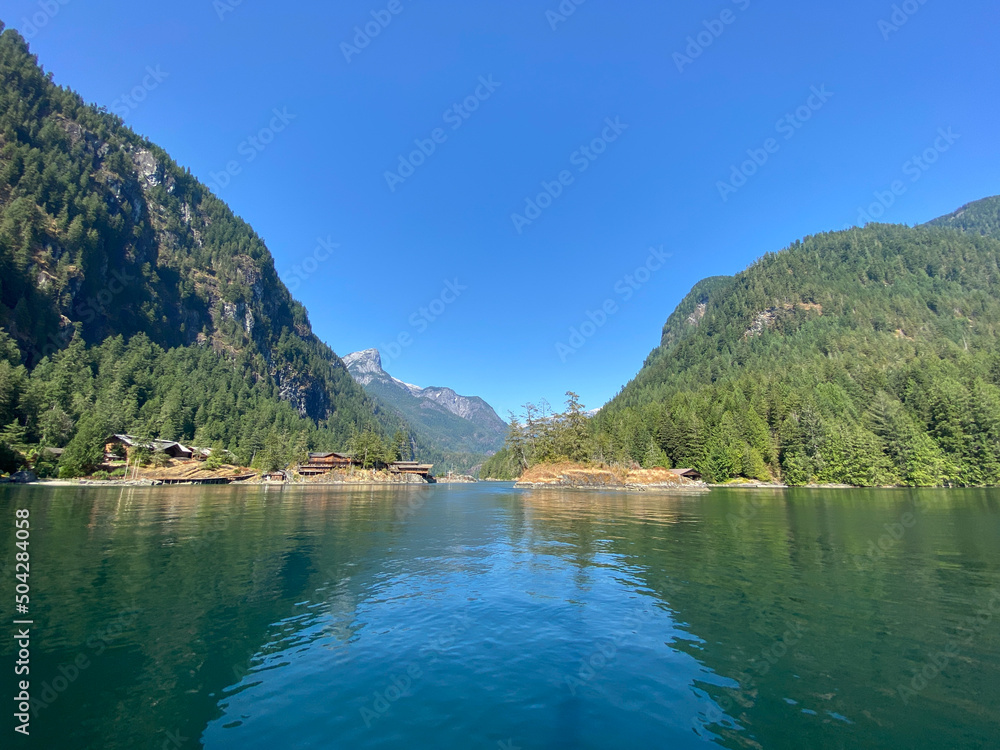 Princess Louisa Inlet on the British Columbia Coast is 6 kilometres in length and lies at the north east end of Jervis Inlet. It is entered through Malibu Rapids off Queens Reach past Malibu, a former