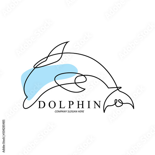 Dolphin Logo vector icon design, Marine Animals Fish Types Mammals, love to fly and jump