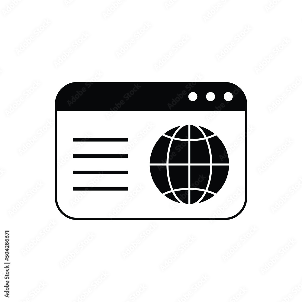 Webpage icon design isolated on white background Webpage icon design isolated on white background